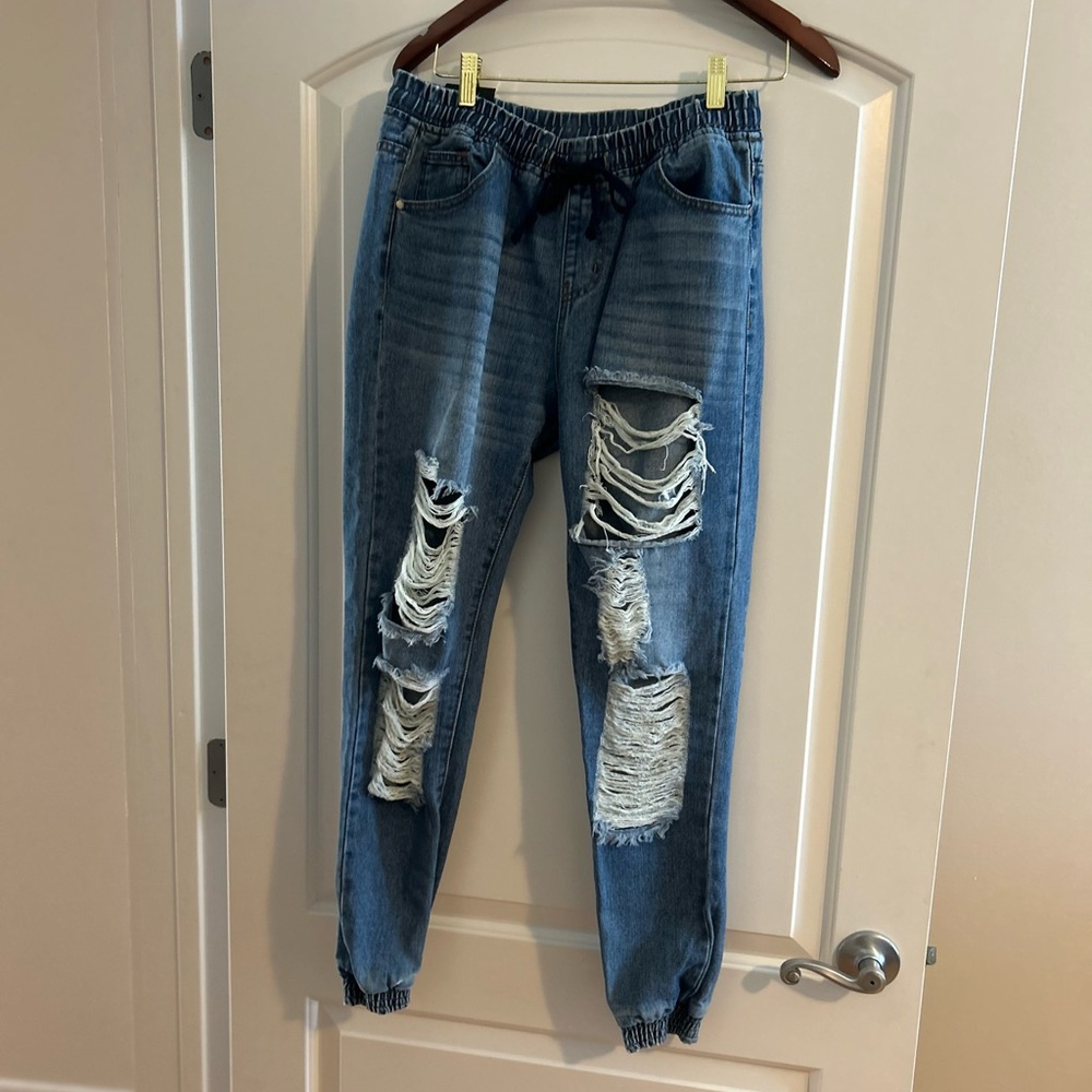 8th of LA Blue Distressed Jeans